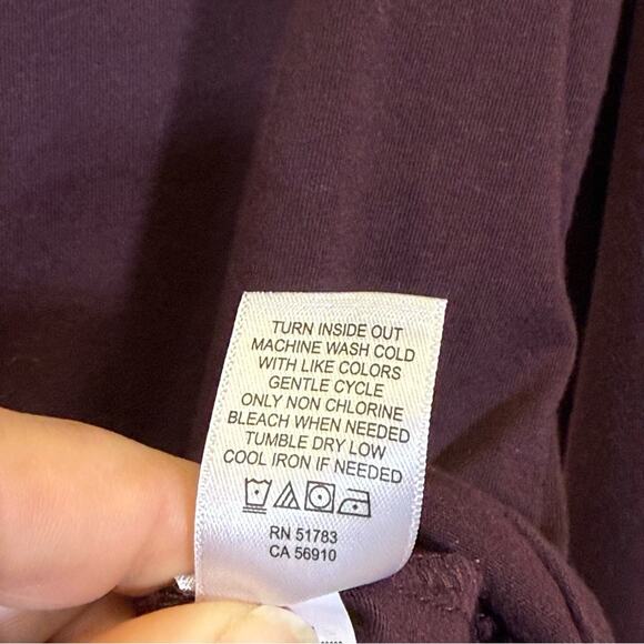 Maurices Sleep, THANKFUL. Plum Long Sleeve Shirt. Size Small. - Picture 4 of 5